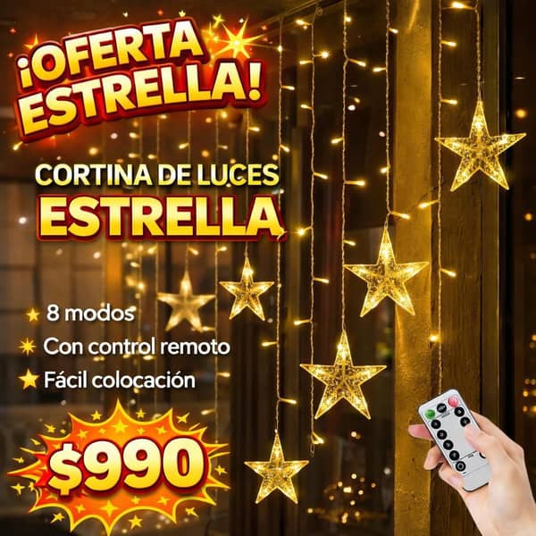 Guia Cortina de Estrellas Cálidas 3mts
